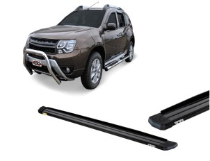 Estribo Alumínio Duster /20 Preto Slim +KIT*