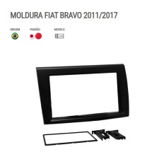 Moldura P/Mídia Bravo Preta 2DIN*