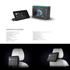 Tela P/ Encosto de Cabeça Preta 10,8" Par*