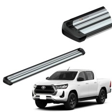 Estribo Integral Prata Hilux 2016 até 2025 Cabine Dupla Keko