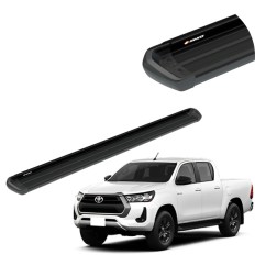 Estribo Integral Preto Hilux 2016 até 2025 Cabine Dupla Keko