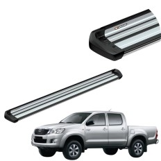 Estribo Integral Prata Hilux 2006 até 2015 Cabine Dupla Keko