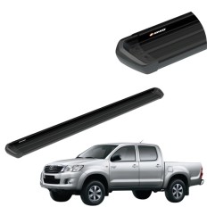 Estribo Integral Preto Hilux 2006 até 2015 Cabine Dupla Keko