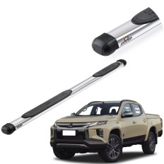 Estribo Oblongo Cromo L200 Triton Sport 2017 até 2025 Cabine Dupla Keko