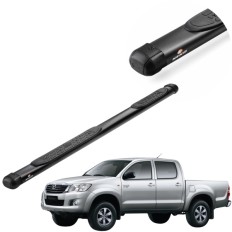Estribo Oblongo Preto Hilux 2006 até 2015 Cabine Dupla Keko