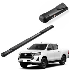 Estribo Oblongo Preto Hilux 2016 até 2025 Cabine Dupla Keko