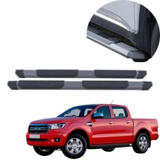 Estribo Extreme Cinza Ranger Cabine Dupla 2013 até 2025 C&K