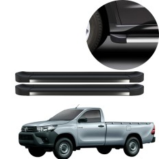 Estribo EVO Hilux Cabine Simples 2016 até 2025 Preto Fosco C&K