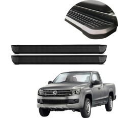 Estribo Alumínio Preto Amarok Cabine Simples 2010 até 2025 C&K