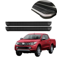 Estribo Alumínio Preto L200 Triton e Outdoor 2007 até 2018 C&K