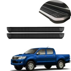 Estribo Alumínio Preto Hilux Cabine Dupla 2006 até 2015 C&K