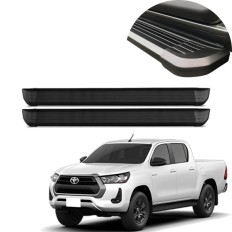 Estribo Alumínio Preto Hilux Cabine Dupla 2016 até 2025 C&K