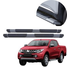 Estribo Extreme Cinza L200 Triton Cabine Dupla 2017 até 2025 C&K
