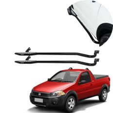 Estribo Alumínio Tubular com Chapa Pisante Preto Strada 1998 até 2020 (Exceto Adventure) - CCF