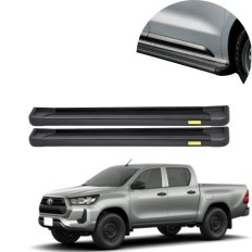 Estribo Alumínio Plataforma Preto Hilux Cabine Dupla 2016 até 2025 (Sem Kit) – CCF