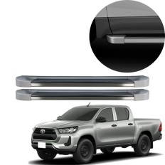 Estribo EVO Hilux Cabine Dupla 2016 até 2025 Prata Névoa C&K