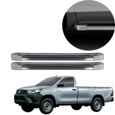 Estribo EVO Hilux Cabine Simples 2016 até 2025 Prata Névoa C&K