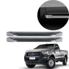 Estribo EVO Ranger Cabine Simples 2013 até 2023 Prata Geada C&K
