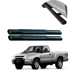 Estribo Oblongo Preto S10 Cabine Simples 1995 até 2011- Solar Acessórios