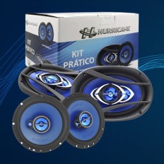 Kit Prático Alto Falante 6" e 6x9" 360W (2 PARES) - Hurricane
