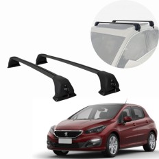 Rack de Alumínio Preto 60kg com Chave Peugeot 308 2012 até 2018 - Kiussi 