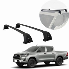 Rack de Alumínio Preto 60kg com Chave Hilux 2006 até 2015 Cabine Dupla - Kiussi 