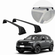 Rack de Alumínio Preto 60kg com chave Nissan Kicks 2025 até 2026 - Kiussi 