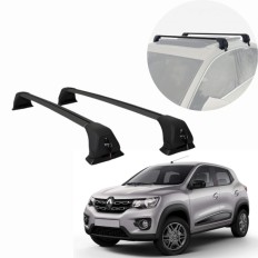 Rack de Alumínio Preto 60kg com Chave Kwid 2017 até 2026 - Kiussi 