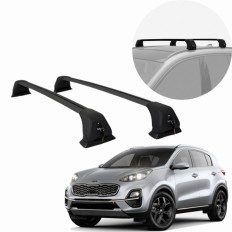 Rack de Alumínio Preto 60kg com chave Sportage 2017 até 2022 - Kiussi 