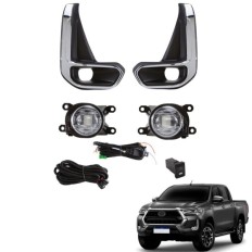 Farol Auxiliar Hilux 2021 até 2026 (Mod Original com moldura Cromada) - ShockLight