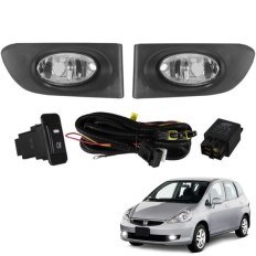 Farol Auxiliar Fit 2003 até 2006 (Botão Similar Original com Grade) - ShockLight