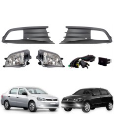 Farol Auxiliar Gol / Voyage G6 2012 até 2015 (Moldura Preta Botão Mod Original) 