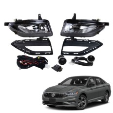 Farol Auxiliar Jetta 2020/2025 (Grade Preta / Botão Touch) - ShockLight