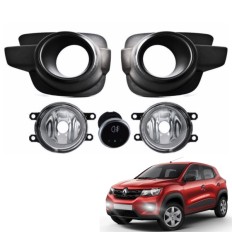 Farol Auxiliar Kwid 2017 até 2024 (Moldura Black Piano / Botão Touch) - ShockLight