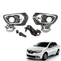 Farol Auxiliar Logan 2015 até 2018 (Moldura Cromada Botão Touch) - ShockLight