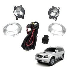 Farol Auxiliar Pajero 2007 até 2015 (Grade Prata Botão Mod Original) - ShockLight