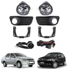 Farol Auxiliar Palio / Siena Fire Economy 2010 até 2017 (Grade Preta Botão Universal) - ShockLight