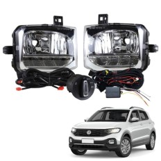 Farol Auxiliar T-Cross Sense 2018 até 2024 (DRL + Pisca + Módulo / Botão Mod Original) 