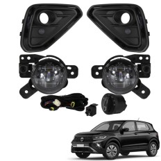 Farol Auxiliar LED T-Cross Sense 2025 até 2026 (Grade Preta /Botão Mod Original)