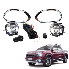 Farol Auxiliar Toro 2016 até 2020 (Botão Mod Original Moldura Cromada) - ShockLight