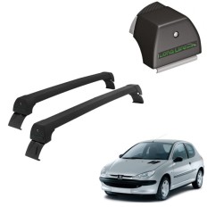 Rack de Alumínio Preto 40kg 206 / 207 Hatch 2 Portas 2001 até 2014 - LongLife