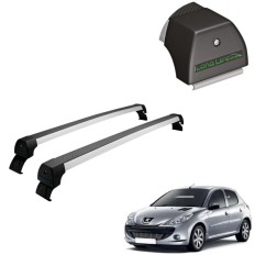 Rack de Alumínio Prata 40kg 206 / 207 Hatch 4 Portas 2001 até 2014 - LongLife