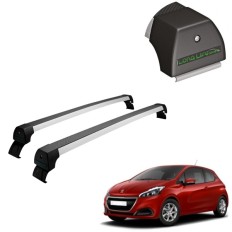 Rack de Alumínio Prata 40kg Peugeot 208 2012 até 2019 - LongLife