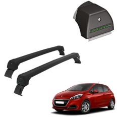 Rack de Alumínio Preto 40kg Peugeot 208 2012 até 2019 - LongLife