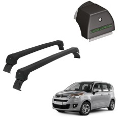 Rack de Alumínio Preto 45kg Citroen C3 Picasso / AirCross 2013 até 2017 - LongLife