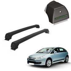 Rack de Alumínio Preto 45kg Citroen C4 Hatch 2009 até 2014 - LongLife