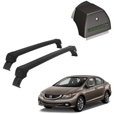 Rack de Alumínio Preto 45kg Honda Civic 2015 até 2016 - LongLife