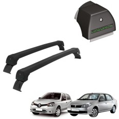 Rack de Alumínio Preto 45kg Renault Clio (4 Portas) 2000 até 2016 / Symbol 2009 até 2013 - LongLife