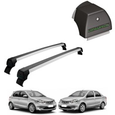 Rack de Alumínio Prata 45kg Etios (Hatch e Sedan) 2013 até 2023 - LongLife
