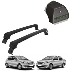 Rack de Alumínio Preto 45kg Etios (Hatch e Sedan) 2013 até 2023 - LongLife